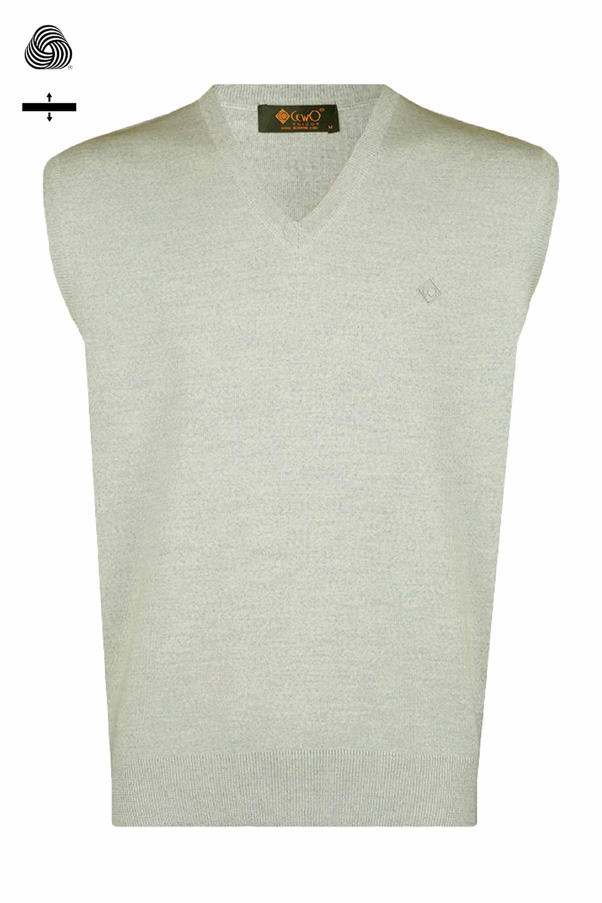 Çelik Örme Klasik Kalıp Yünlü Gri Melanj Süveter