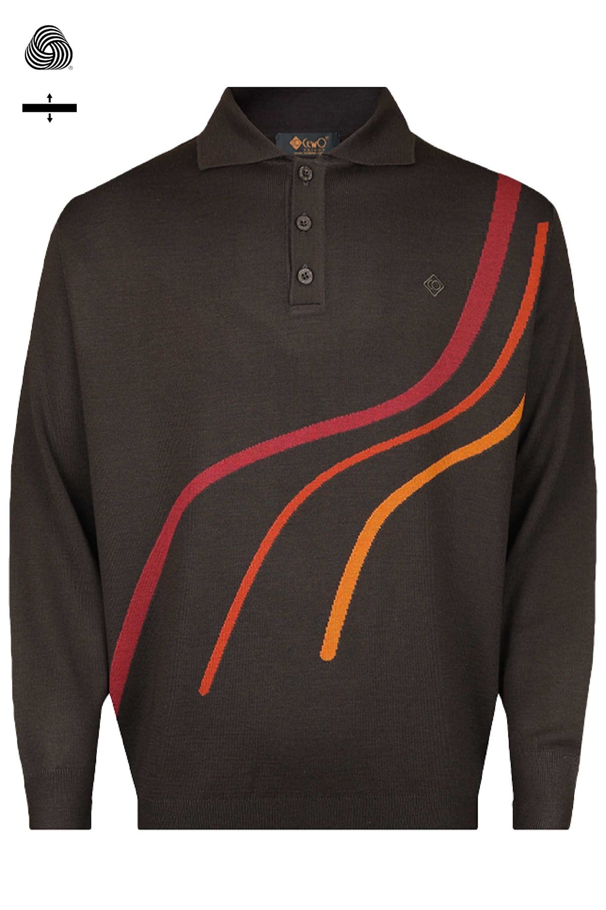 Çelik Örme Klasik Kalıp Yünlü Polo Yaka Kahve Tasarım Triko