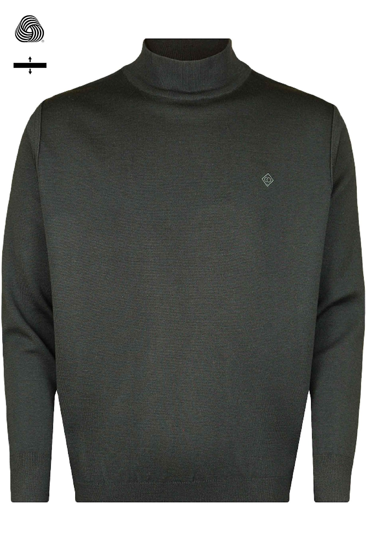 Çelik Örme Klasik Kalıp Yünlü Yarım Balıkçı Yaka Siyah Triko