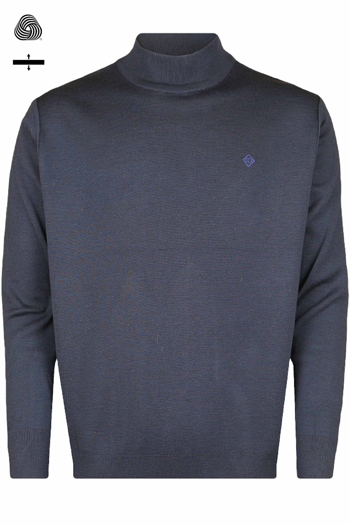 Çelik Örme Klasik Kalıp Yünlü Yarım Balıkçı Yaka Lacivert Triko