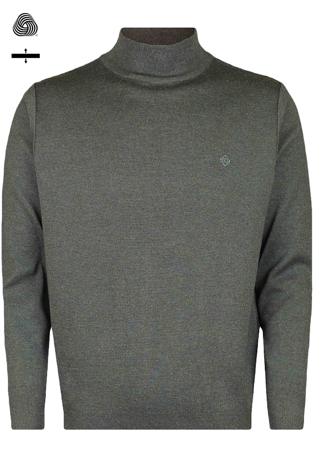 Çelik Örme Klasik Kalıp Yünlü Yarım Balıkçı Yaka Antrasit Triko