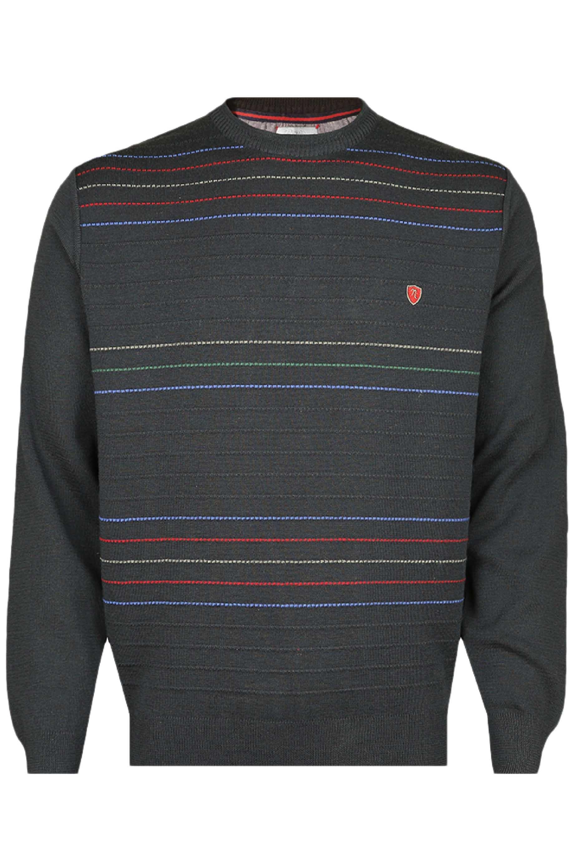 Neyir Triko Çelik Örme Klasik Kalıp Yünlü Lacivert Bisiklet Yaka Çizgili Triko Kazak