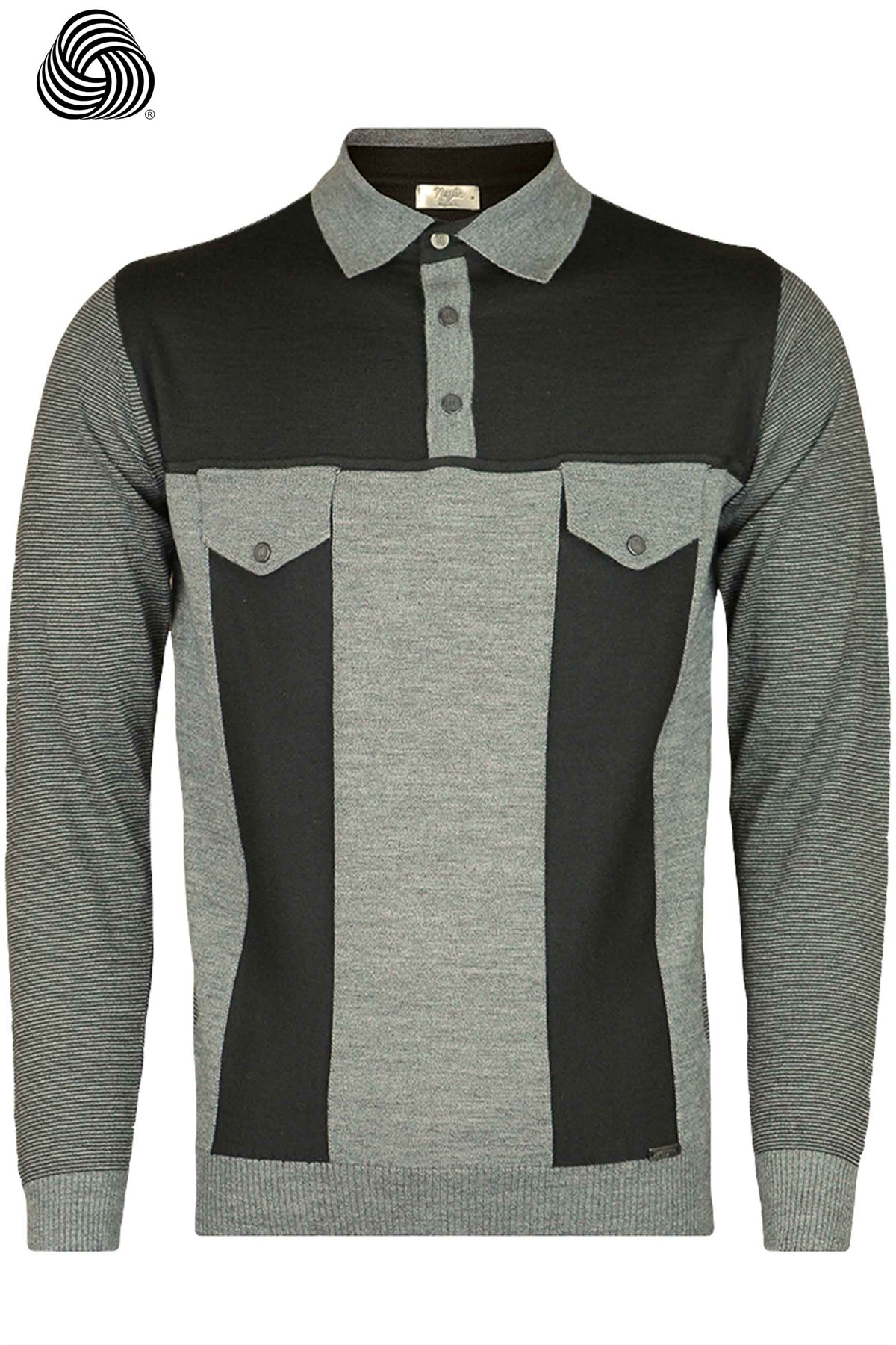 Neyir Triko Regular Fit Kalıp Orta Gri Polo Yaka Tasarım Triko