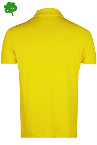 %100 Pamuk Hardal Çıtçıtlı Polo Yaka Triko Tişört