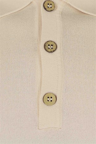 Büyük Beden Basic Şeftali Polo Triko Tişört