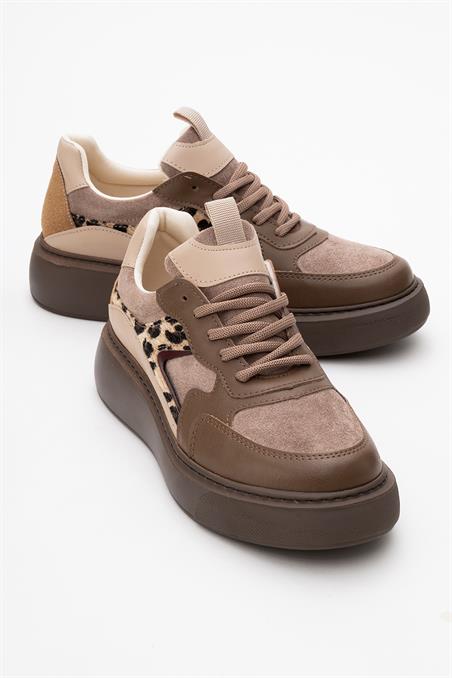 17-705-8-KAHVERENGİ DESENLİAERE Kahverengi Desenli Kadın Spor Ayakkabı