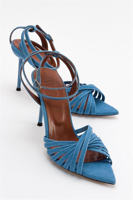 ALVO Kot Mavi Kadın Topuklu Ayakkabı