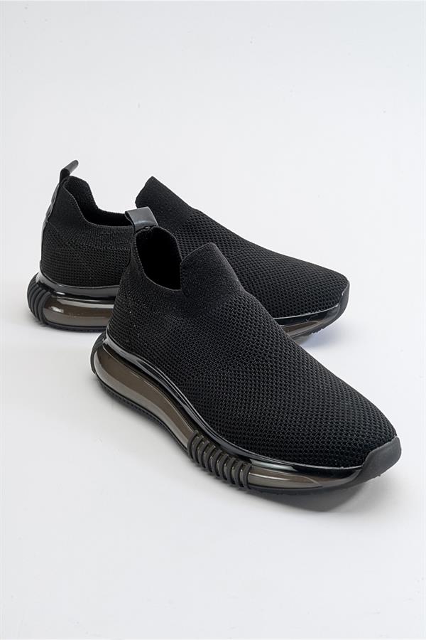 62-500-1-SIYAHCARVE Siyah Triko Kadın Spor Ayakkabı