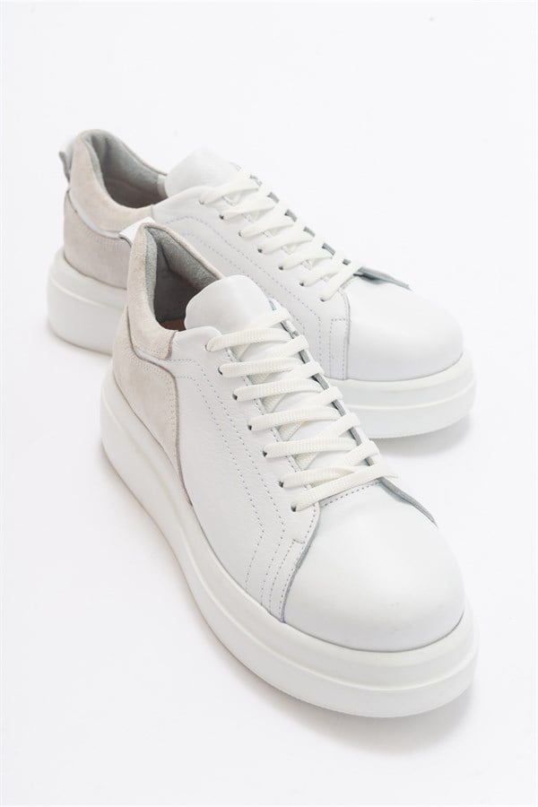 9-6501-4-BEYAZ CILTDONNA Beyaz Cilt Hakiki Deri Kadın Spor Ayakkabı
