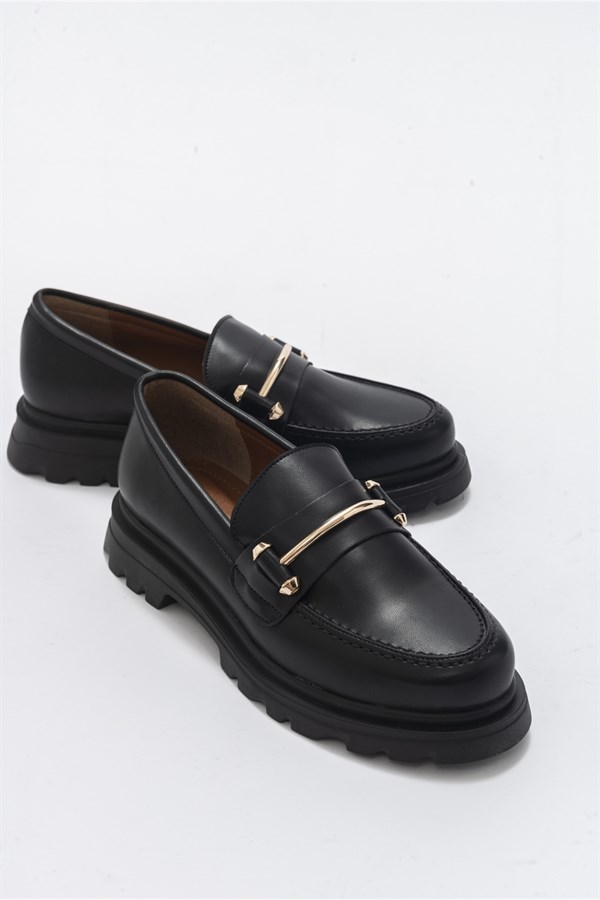 222-22035-1-SIYAH CILTDUAL Siyah Cilt Kadın Oxford Ayakkabı