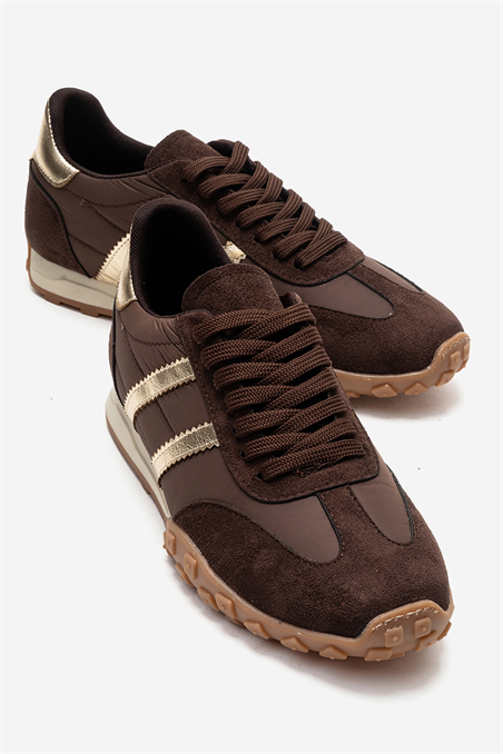 223-2622-1-KAHVERENGI SUETFLUX Kahverengi Süet Kadın Günlük Sneaker