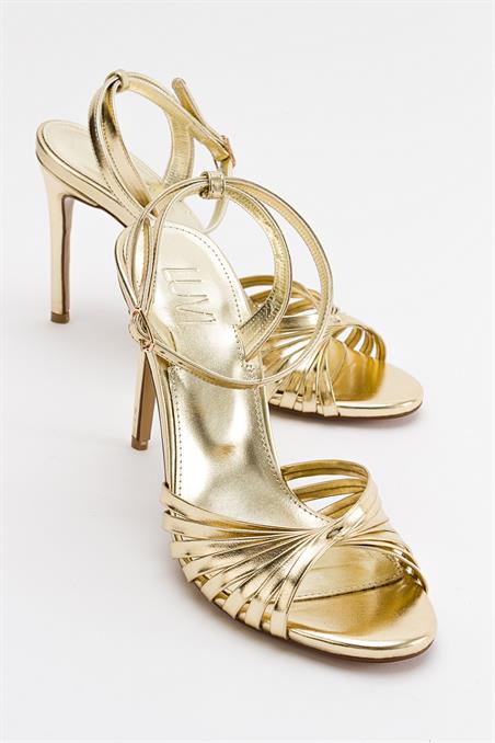 GİBS Altın Kadın Topuklu Ayakkabı