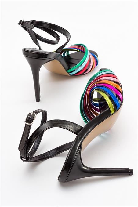 GİBS Siyah Multi Kadın Topuklu Ayakkabı