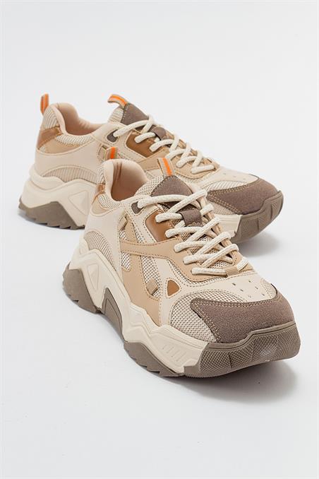 98-65137-11-BEJ/KAHVELECCE Bej-Kahve Kadın Spor Ayakkabı