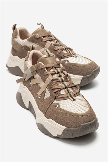 98-65160-9-VIZON SUETLEONA Vizon Süet Kadın Spor Sneakers