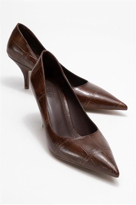 80-4030-6-ACIK KAHVERENGI BASKIMARCUS Açık Kahverengi Baskı Kadın Topuklu Ayakkabı