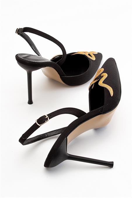 MOLPO Siyah Kadın Topuklu Ayakkabı