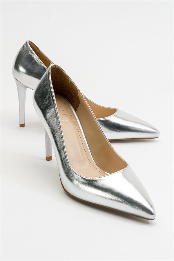 REAP Gümüş Metalik Kadın Topuklu Ayakkabı