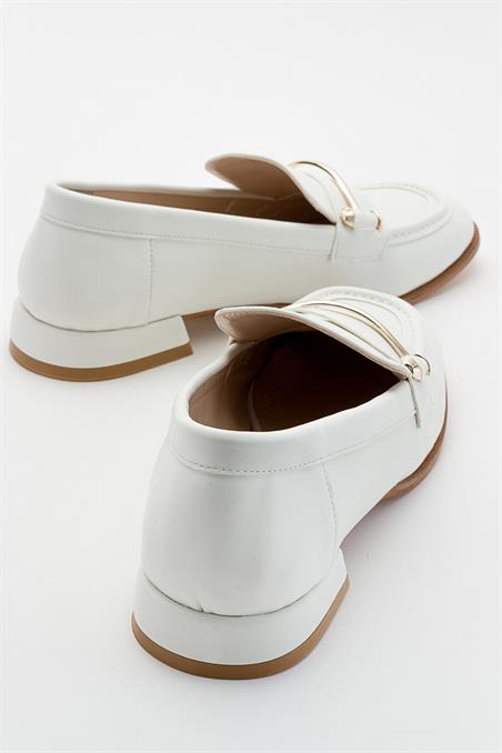 SOLEN Beyaz Kadın Loafer Ayakkabı