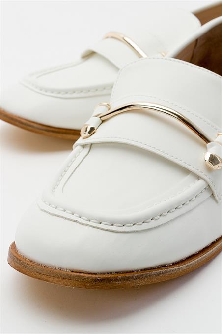 SOLEN Beyaz Kadın Loafer Ayakkabı