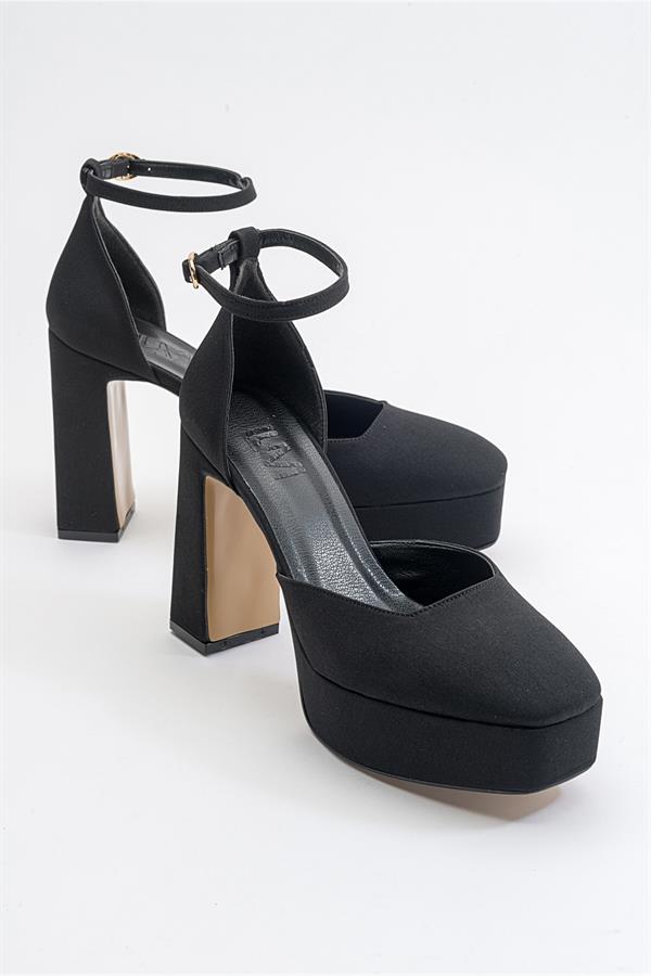 140-110-5-SIYAHTEAR Siyah Kadın Topuklu Ayakkabı