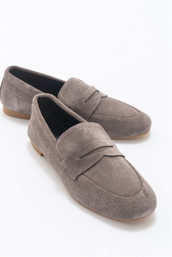 151-04-5-FUME SUETVERUS Füme Süet Hakiki Deri Kadın Loafer Ayakkabı