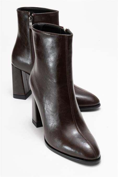 113-9025-13-KAHVE CILTJEWEL Kahve Cilt Kadın Topuklu Bot