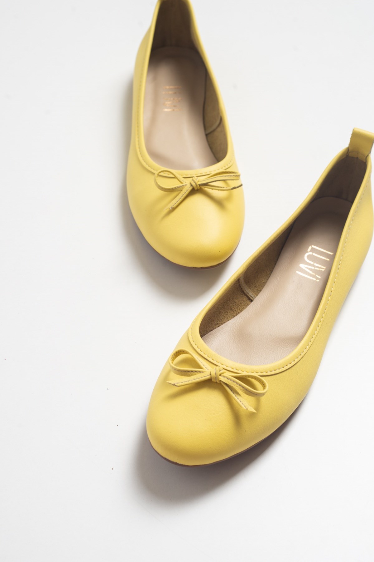 01 Sarı Cilt Hakiki Deri Kadın Babet Ayakkabı