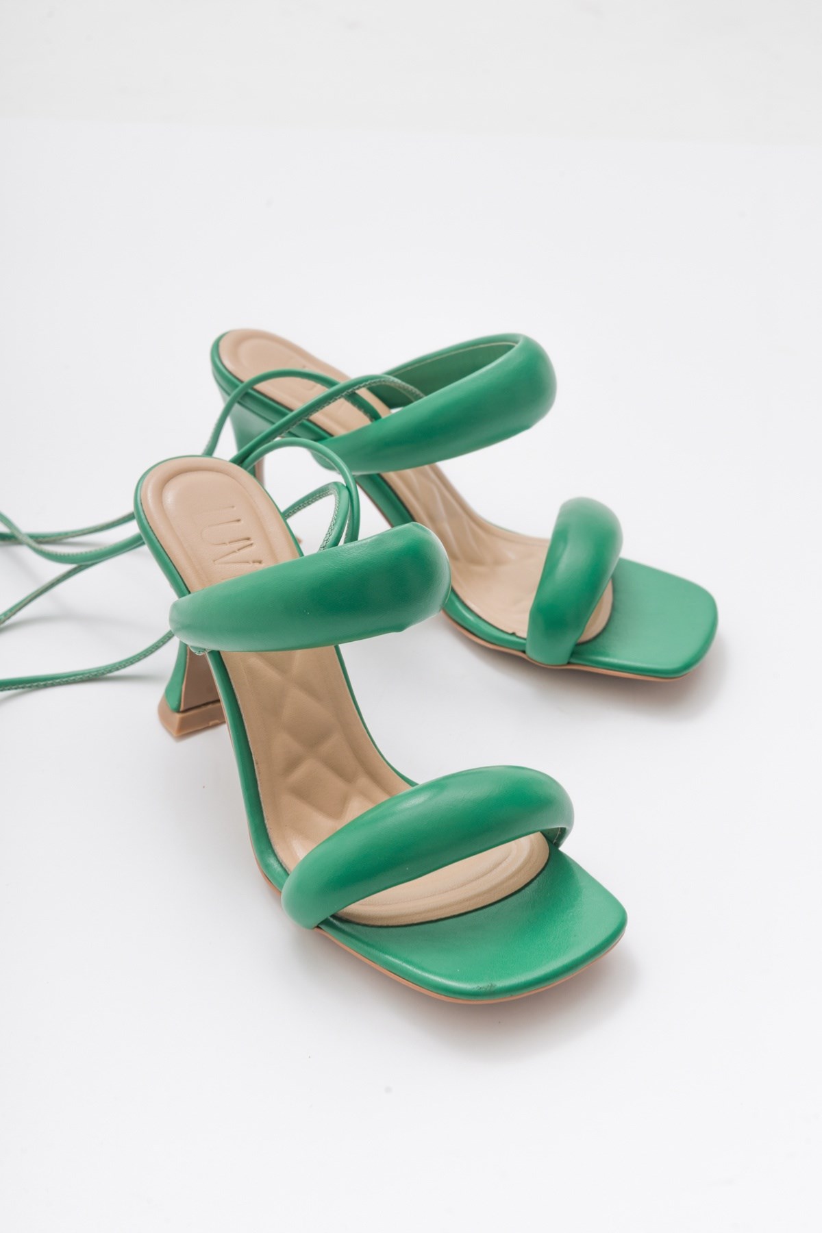 DANS Yeşil Cilt Kadın Topuklu Sandalet