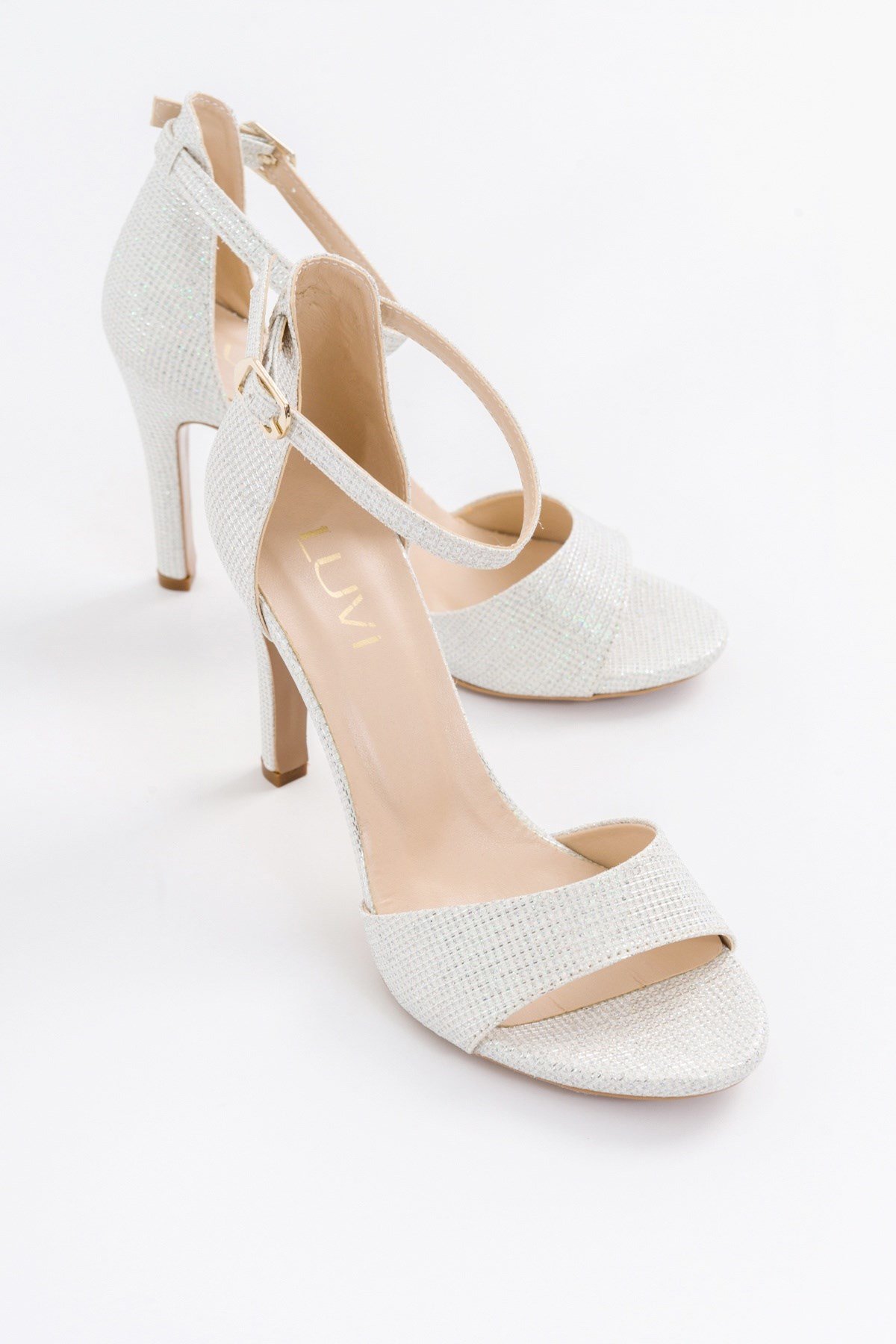 HARVEY Beyaz Simli Kadın Topuklu Ayakkabı