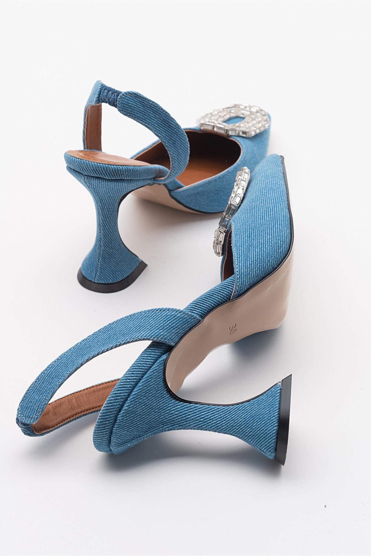 JUBEL Kot Mavi Kadın Topuklu Ayakkabı