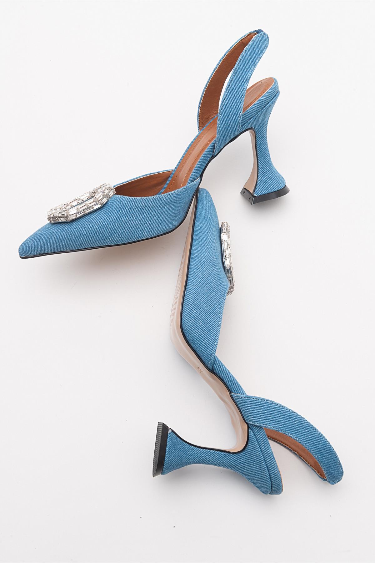 JUBEL Kot Mavi Kadın Topuklu Ayakkabı