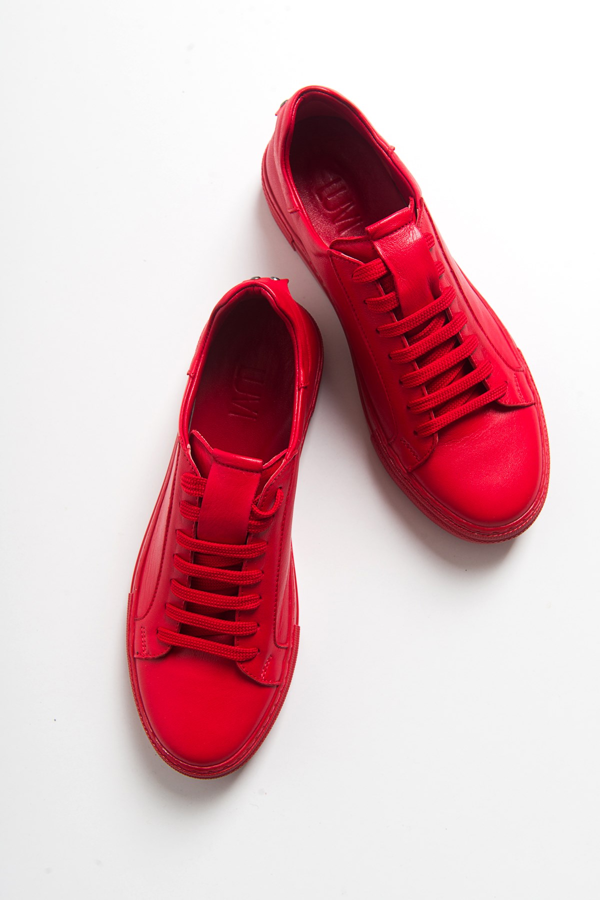 352 Kırmızı Hakiki Deri Kadın Spor Ayakkabı