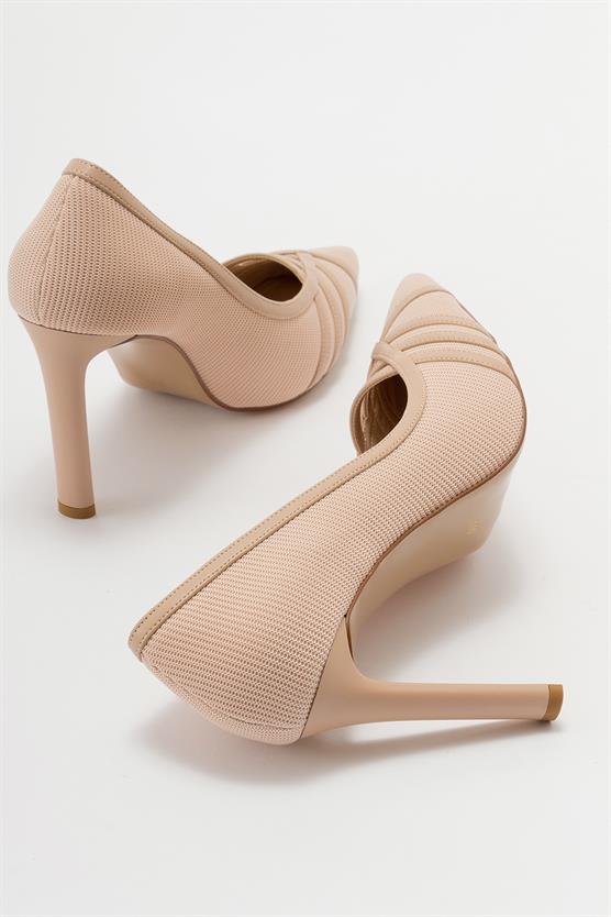 225-5171-2-BEJANDORE Bej Kadın Topuklu Ayakkabı