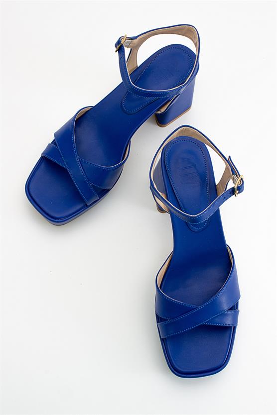 71-7000-10-SAX MAVI CILTMINUS Sax Mavi Cilt Kadın Topuklu Ayakkabı