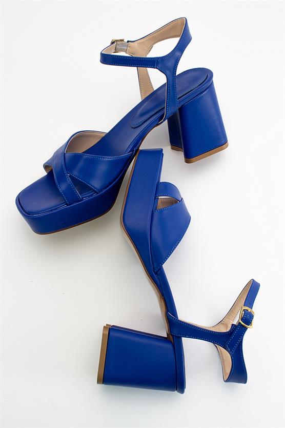 71-7000-10-SAX MAVI CILTMINUS Sax Mavi Cilt Kadın Topuklu Ayakkabı