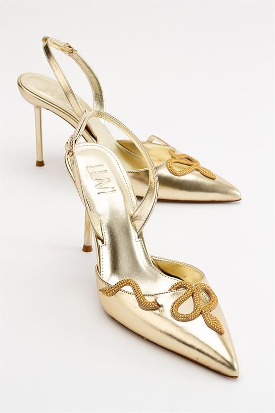 225-5160-5-ALTINMOLPO Altın Kadın Topuklu Ayakkabı