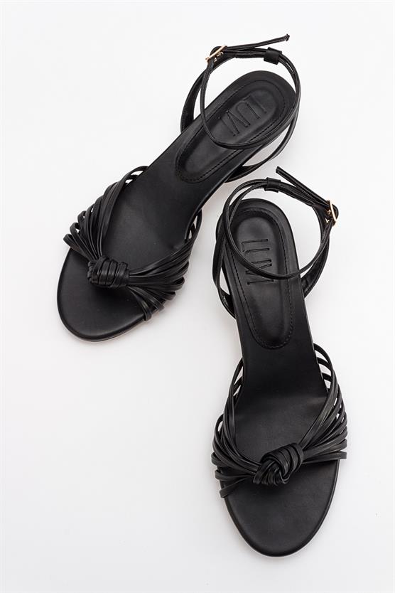 130-4320-5-SIYAH CILTVİND Siyah Cilt Kadın Topuklu Sandalet