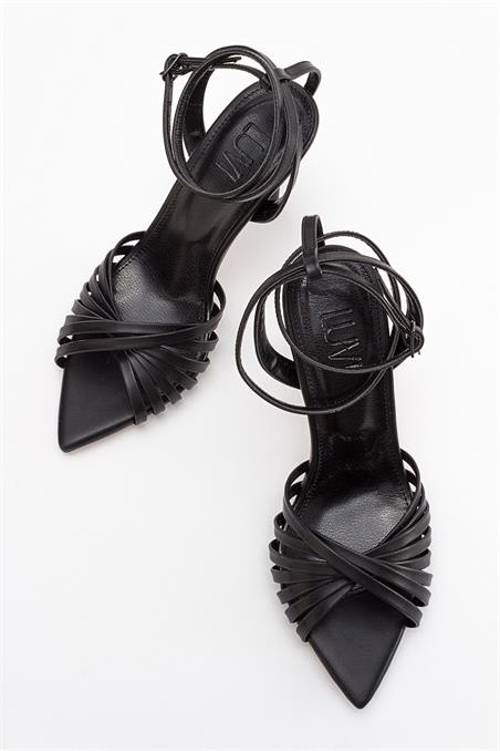 225-1015-2-SIYAHALVO Siyah Kadın Topuklu Ayakkabı