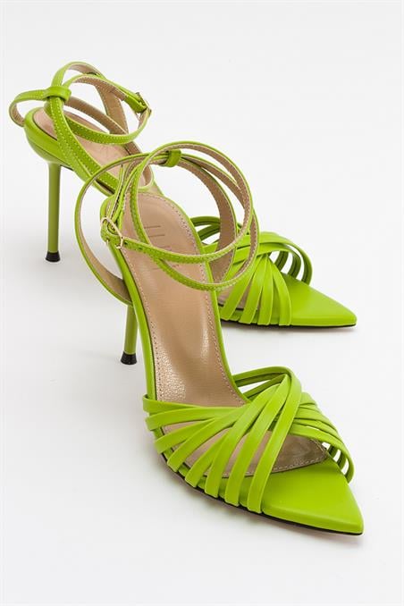 225-1015-3-YESILALVO Yeşil Kadın Topuklu Ayakkabı
