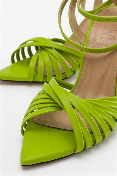 225-1015-3-YESILALVO Yeşil Kadın Topuklu Ayakkabı