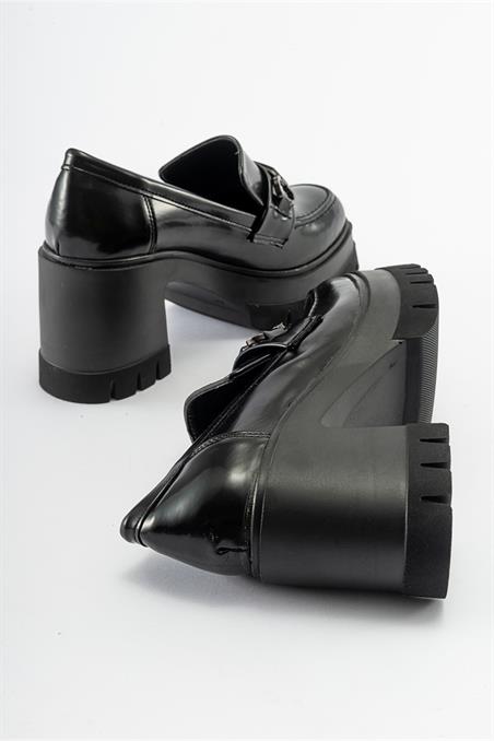 16-535-1-SIYAH MAT RUGANARTEMİS Siyah Mat Rugan Kadın Platform Topuklu Ayakkabı