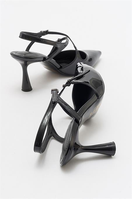 71-3577-1-SIYAH RUGANCOJE Siyah Rugan Kadın Topuklu Ayakkabı