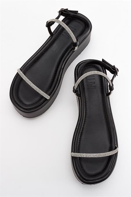 16-9908-1-SIYAHEKOS Siyah Kadın Sandalet