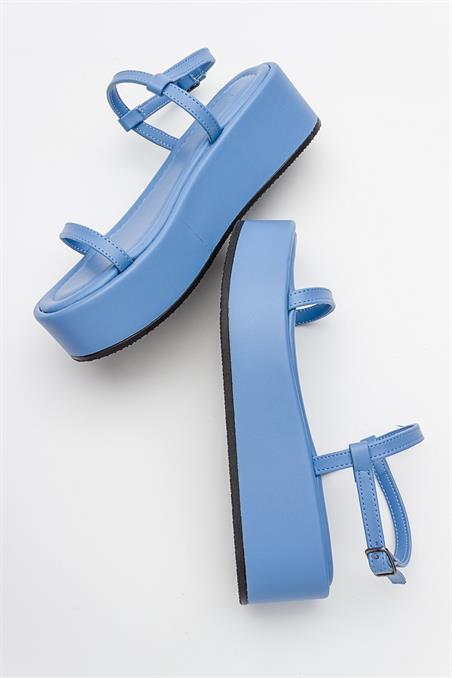 16-9907-7-MAVILİNA Mavi Kadın Sandalet
