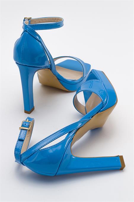 79-300-6-MAVI RUGANMERSİA Mavi Rugan Kadın Topuklu Ayakkabı