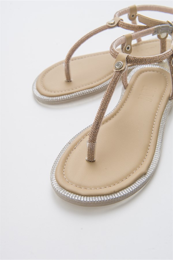 16-701-3-TENMONO Ten Taşlı Parmak Arası Kadın Sandalet