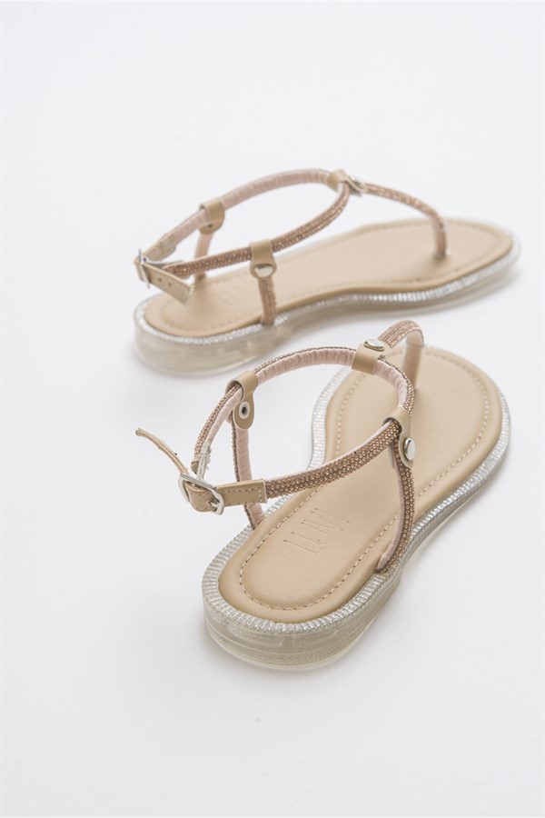 16-701-3-TENMONO Ten Taşlı Parmak Arası Kadın Sandalet