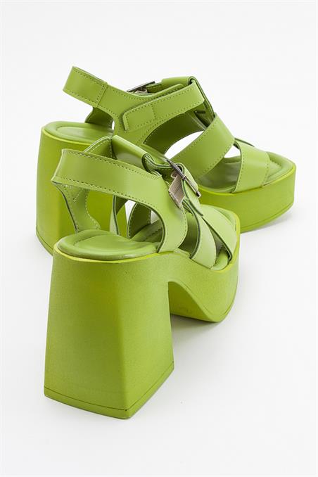 16-403-4-YESILPREK Yeşil Kadın Topuklu Sandalet