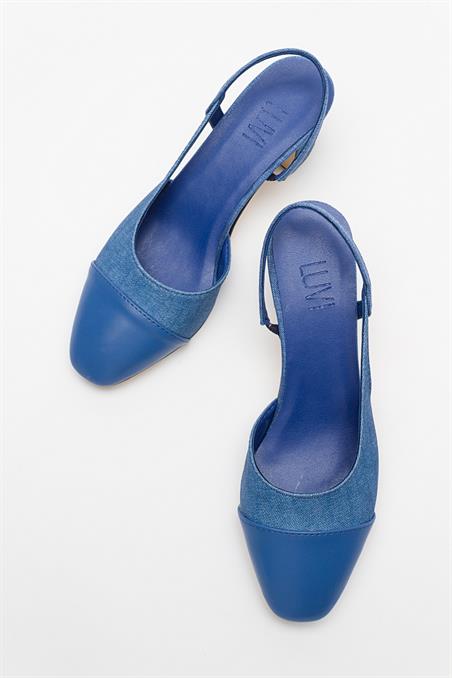 59-S3-13-KOT MAVIS3 Kot Mavi Kadın Topuklu Ayakkabı